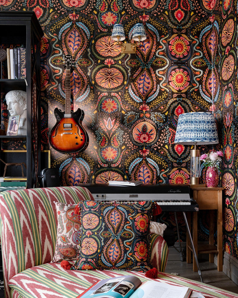 Soul Sacrifice Wallpaper by Mind the Gap Designer Wallpaper WOODSTOCK '69 LIFESTYLE COLLECTION Satin Matte Made in Europe Paste the wall 3 rolls x 20.5 x 3.25 yards - Swanky Fabrics -