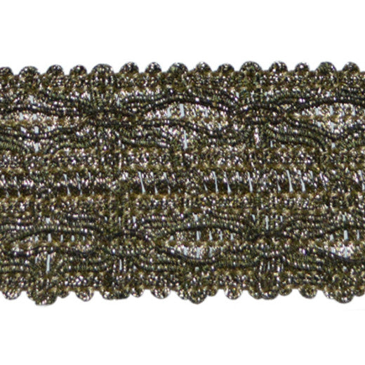0204 - Antique by Europatex Fabric Metallic Collection 100% Polyester China See Sample Horizontal: N/A and Vertical: N/A 1.50 inches  - Fabric Carolina -