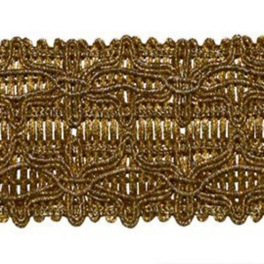 0204 - Gold by Europatex Fabric Metallic Collection 100% Polyester China See Sample Horizontal: N/A and Vertical: N/A 1.50 inches  - Fabric Carolina -