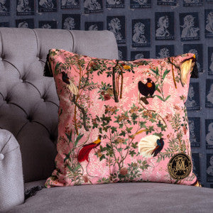 ROYAL GARDEN Pink Velvet Cushion (LC40055) by Mind The Gap