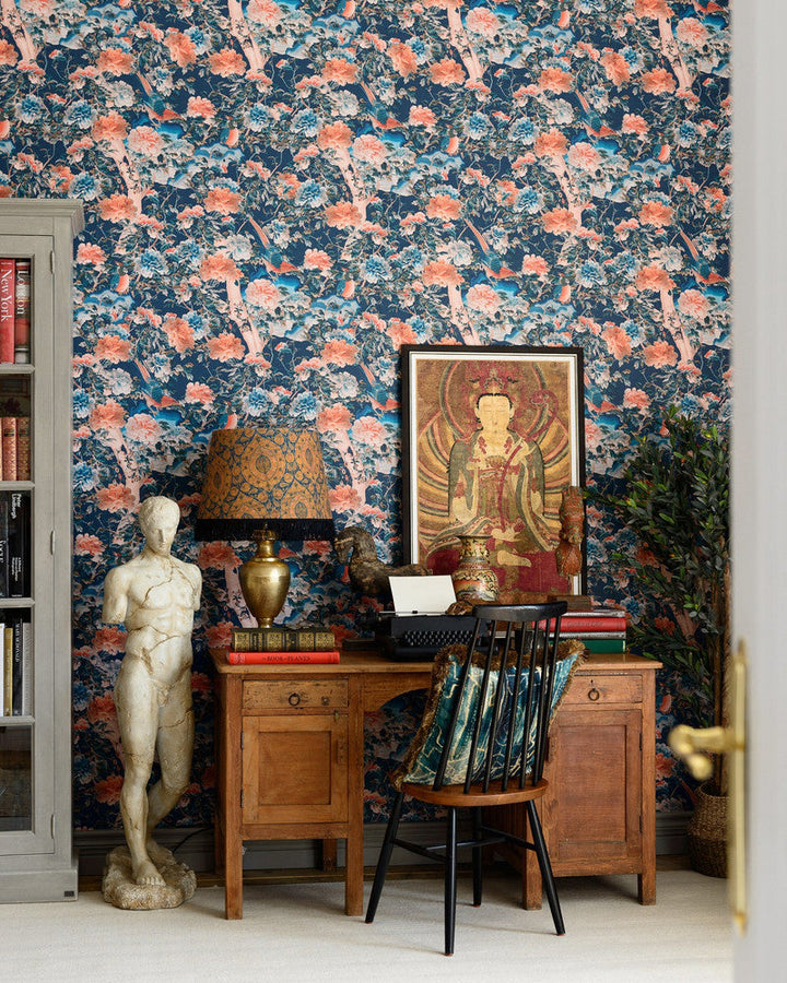 A Manchurian Night Wallpaper by Mind the Gap Designer Wallpaper THE WALLPAPER COMPENDIUM 2 Satin Matte Made in Europe Paste the wall 3 rolls x 20.5 x 3.25 yards - Swanky Fabrics -