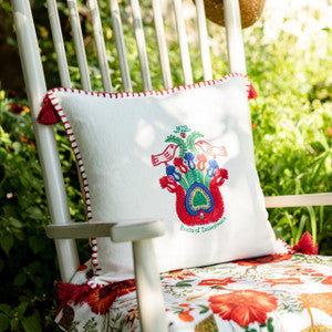 ROOTS OF TRANSYLVANIA Linen Embroidered Cushion (LC40082) by Mind The Gap