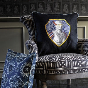 TIBERIUS Linen Embroidered Cushion (LC40033) by Mind The Gap