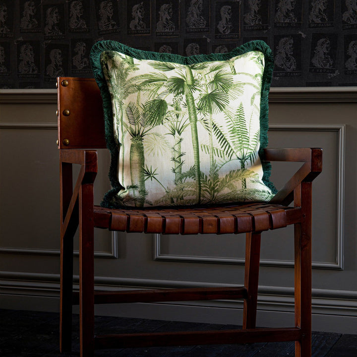 ALGAE I Cushion (LC40074) by Mind The Gap | LC40074 | THE TROPICAL COTTAGE | 20 x 20 in | Green, White | Fabric Carolina | https://www.fabriccarolina.com/
