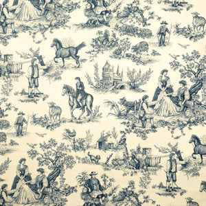 Cavalier Toile Blue On Cream 578904 by Vervain Fabric