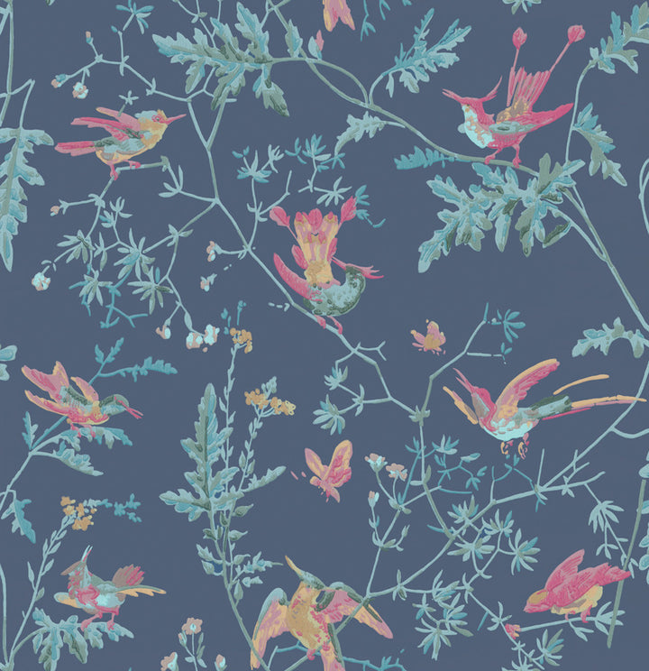 Hummingbirds Indigo Multi-Colour by Cole & Son Wallcovering
