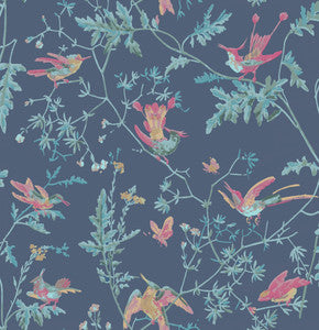 Hummingbirds Indigo Multi-Colour by Cole & Son Wallcovering