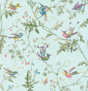 Hummingbirds Blue Multi-Colour by Cole & Son Wallcovering