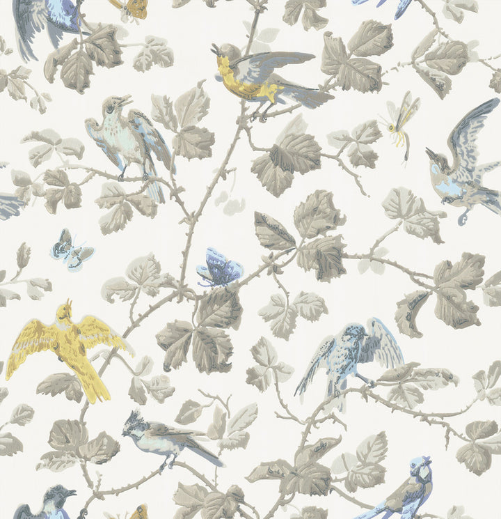 Winter Birds Yellow & Grey by Cole & Son Wallcovering