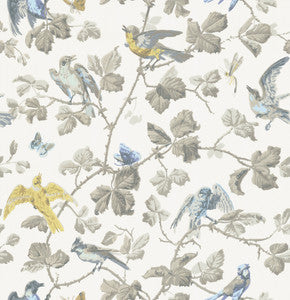 Winter Birds Yellow & Grey by Cole & Son Wallcovering