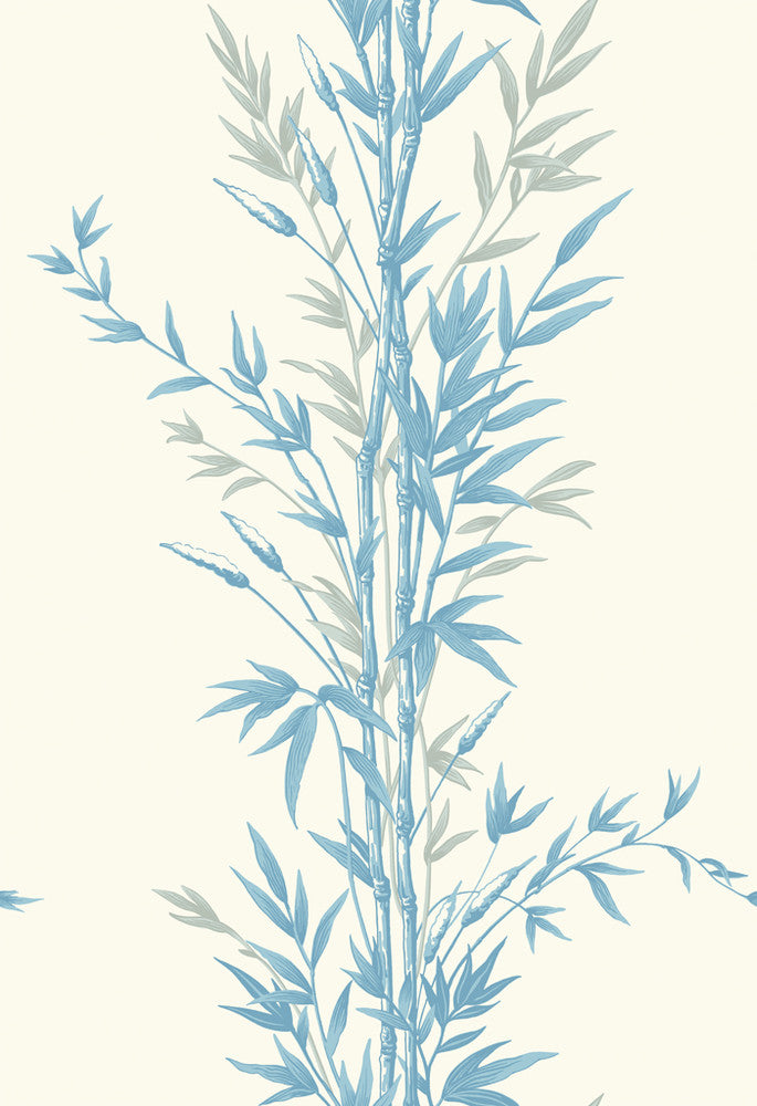 Bamboo Blue On Ivory by Cole & Son Wallcovering