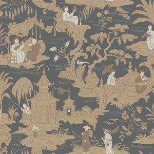 Chinese Toile Charcoal by Cole & Son Wallcovering