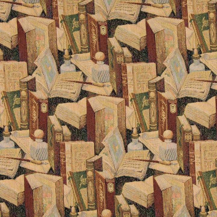 1008 Library by Charlotte Designer Fabric Themes of Tapestry II 52% Cotton, 48% Polyester Asia Exceeds 100,000 Wyzenbeek Rubs (Heavy Duty) Horizontal: 12.5" x Vertical: 15" 54 Inches - Swanky Fabrics -