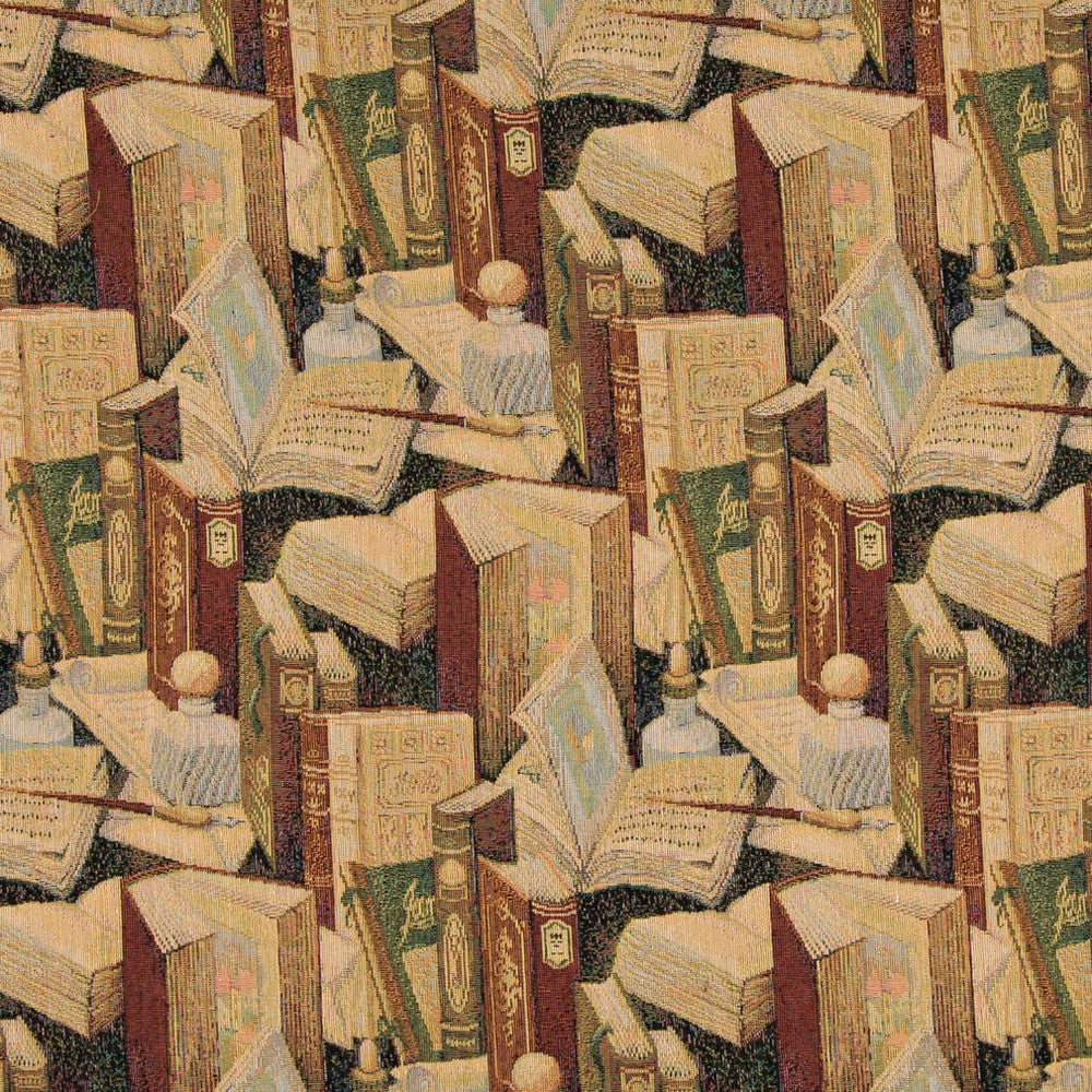 1008 Library by Charlotte Designer Fabric Themes of Tapestry II 52% Cotton, 48% Polyester Asia Exceeds 100,000 Wyzenbeek Rubs (Heavy Duty) Horizontal: 12.5" x Vertical: 15" 54 Inches - Swanky Fabrics -
