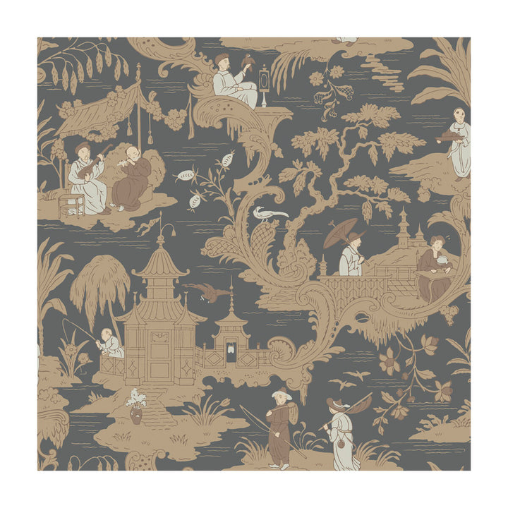 Chinese Toile Charcoal by Cole & Son Wallcovering COLE & SON ARCHIVE ANTHOLOGY PAPER - 100% United Kingdom Horizontal: and Vertical: 21 20.5 - Fabric Carolina -