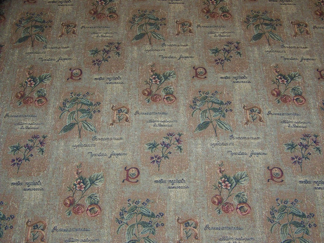 Classical Mauve Peach Stone Designer Upholstery Fabric 3 7/8 Yards