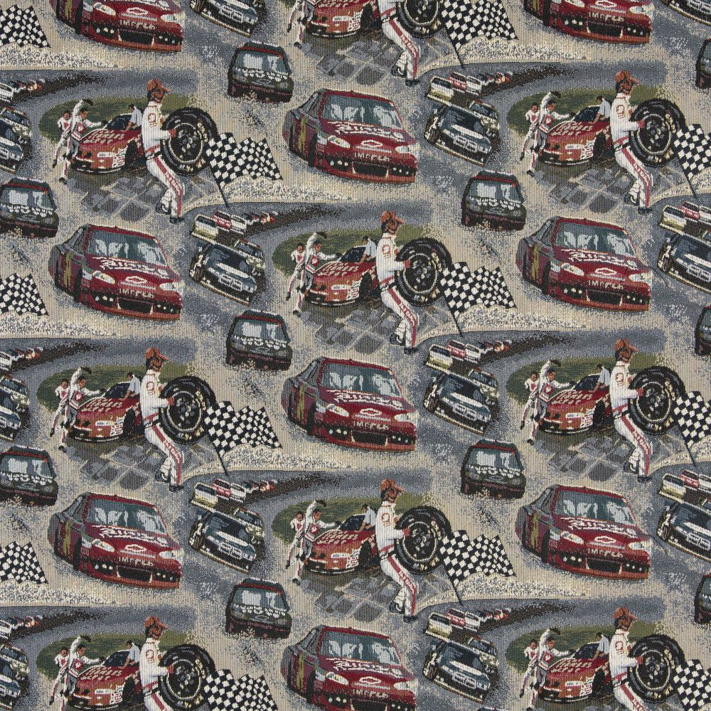 1012 Nascar by Charlotte Fabric Themes of Tapestry II 53% Cotton, 47% Polyester Canada Exceeds 100,000 Wyzenbeek Rubs (Heavy Duty) Horizontal: 24.5" x Vertical: 14" 54 Inches - Fabric Carolina -