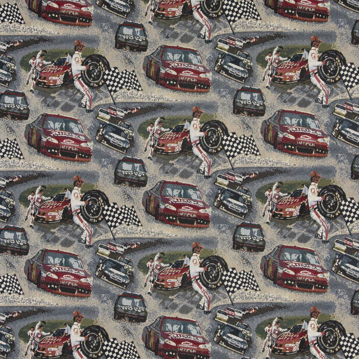 1012 Nascar by Charlotte Fabric Themes of Tapestry II 53% Cotton, 47% Polyester Canada Exceeds 100,000 Wyzenbeek Rubs (Heavy Duty) Horizontal: 24.5" x Vertical: 14" 54 Inches - Fabric Carolina -