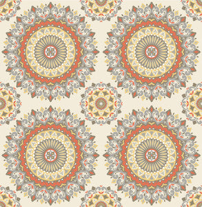 Gemma Coral Boho Medallion Wallpaper by A-Street Prints