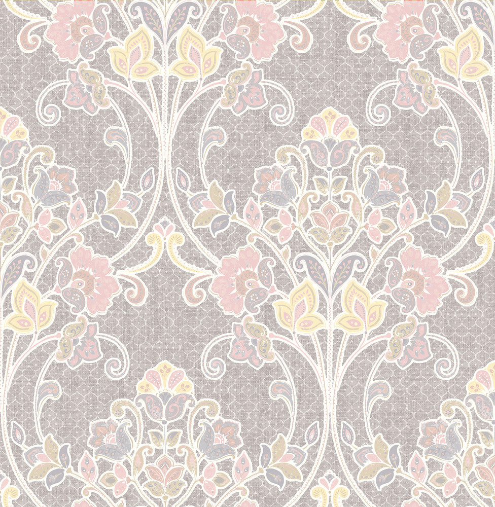 Willow Pink Nouveau Floral Wallpaper by A-Street Prints Kismet Covers about 56.4 square feet 20.5-in by 33-ft long roll Unpasted 21 - Fabric Carolina -