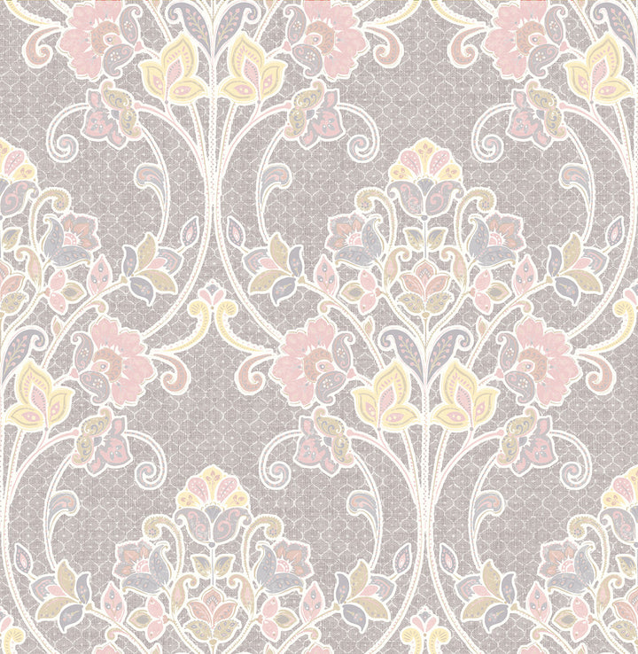 Willow Pink Nouveau Floral Wallpaper by A-Street Prints Kismet Covers about 56.4 square feet 20.5-in by 33-ft long roll Unpasted 21 - Fabric Carolina -