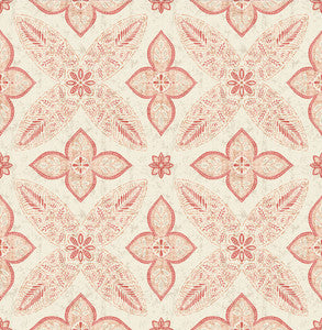 Off Beat Ethnic Red Geometric Floral Wallpaper by A-Street Prints