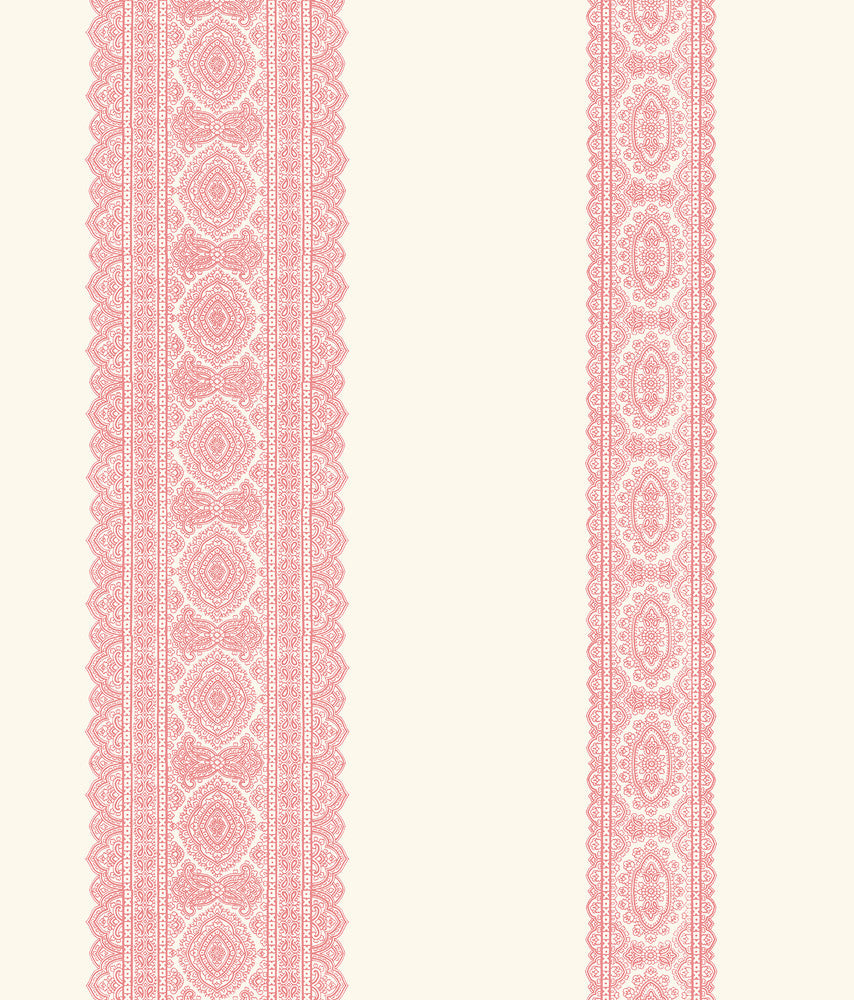 Brynn Pink Paisley Stripe Wallpaper by A-Street Prints Kismet Covers about 56.4 square feet 20.5-in by 33-ft long roll Unpasted 24 - Fabric Carolina -