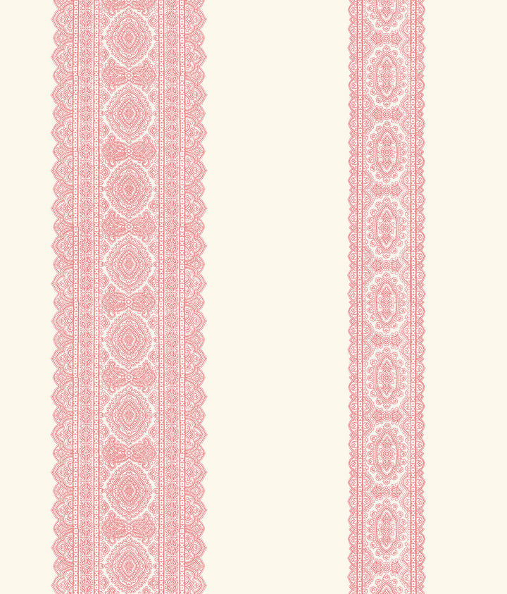 Brynn Pink Paisley Stripe Wallpaper by A-Street Prints Kismet Covers about 56.4 square feet 20.5-in by 33-ft long roll Unpasted 24 - Fabric Carolina -