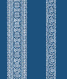Brynn Indigo Paisley Stripe Wallpaper by A-Street Prints