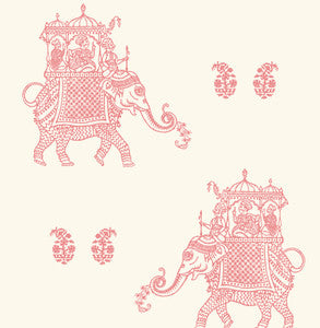 Ophelia Pink Elephant Wallpaper by A-Street Prints