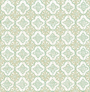 Geo Green Quatrefoil Wallpaper by A-Street Prints