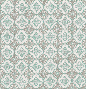 Geo Turquoise Quatrefoil Wallpaper by A-Street Prints