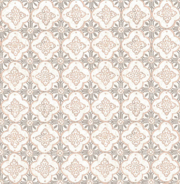 Geo Pink Quatrefoil Wallpaper by A-Street Prints Kismet Covers about 56.4 square feet 20.5-in by 33-ft long roll Unpasted 10.5 - Fabric Carolina -