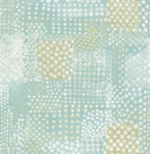 Flower Turquoise Patchwork Wallpaper by A-Street Prints