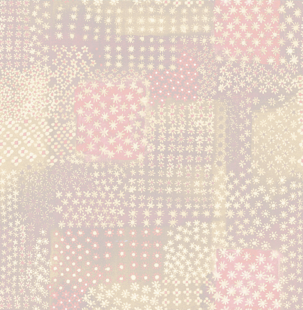 Flower Pink Patchwork Wallpaper by A-Street Prints Kismet Covers about 56.4 square feet 20.5-in by 33-ft long roll Unpasted 21 - Fabric Carolina -