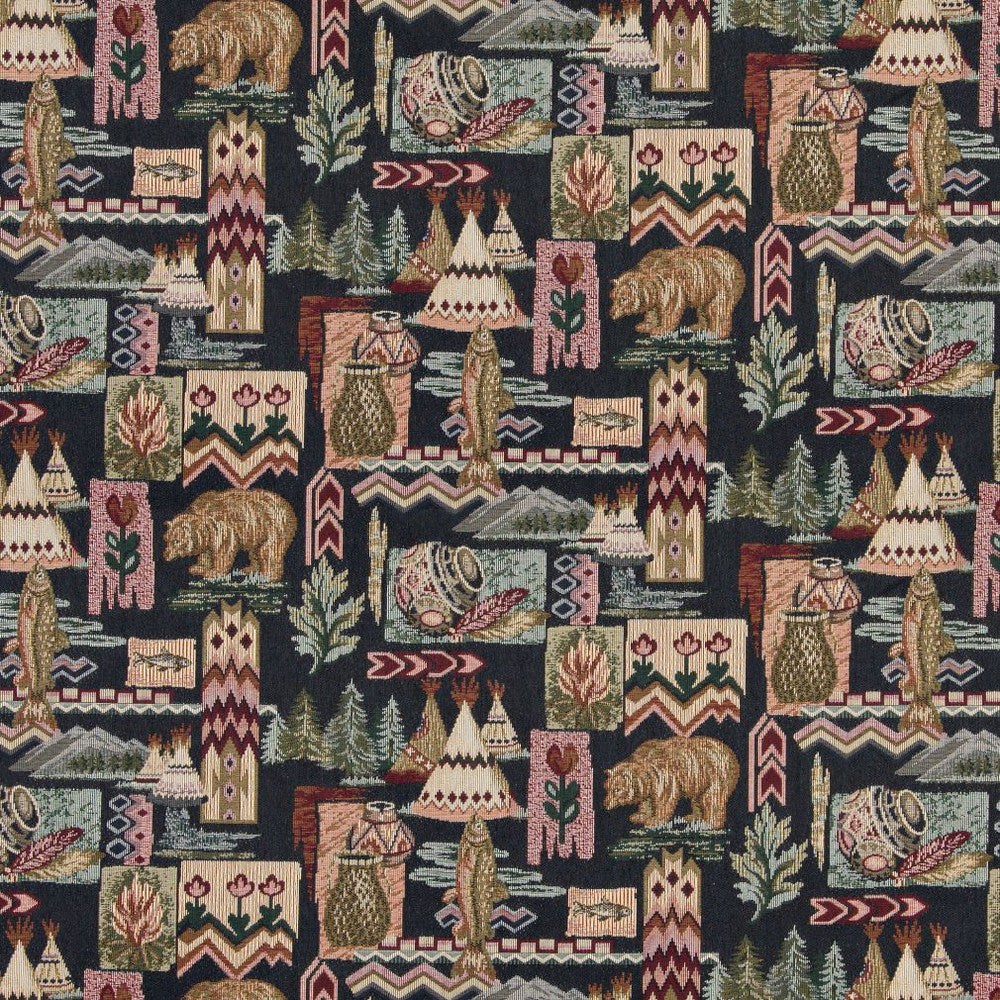 1015 Navajo by Charlotte Fabric Themes of Tapestry II 53% Cotton, 47% Polyester Canada Exceeds 100,000 Wyzenbeek Rubs (Heavy Duty) Horizontal: 25.5" x Vertical: 14" 54 Inches - Fabric Carolina -