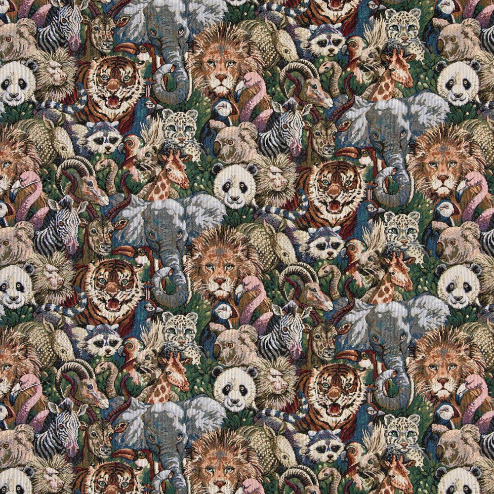 1017 Jungle by Charlotte Fabric Themes of Tapestry II 70% Cotton, 30% Polyester Asia Exceeds 100,000 Wyzenbeek Rubs (Heavy Duty) </p><p>Repeat: Horizontal: 33.5" x Vertical: 15" 54 Inches - Fabric Carolina -
