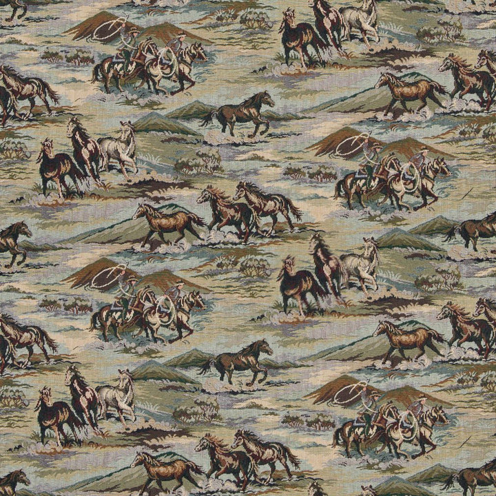 1020 Wrangler by Charlotte Fabric Themes of Tapestry II 53% Cotton, 47% Polyester Canada Exceeds 100,000 Wyzenbeek Rubs (Heavy Duty) Horizontal: 27.5" x Vertical: 14" 54 Inches - Fabric Carolina -