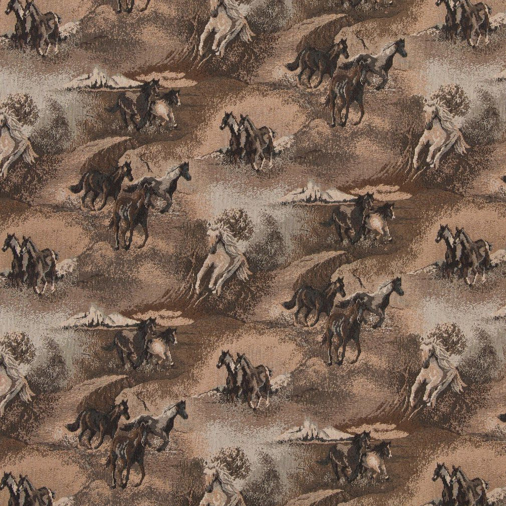 1021 Mustang by Charlotte Fabric Themes of Tapestry II 54% Cotton, 46% Polyester Canada Exceeds 100,000 Wyzenbeek Rubs (Heavy Duty) Horizontal: 25.5" x Vertical: 14" 54 Inches - Fabric Carolina -