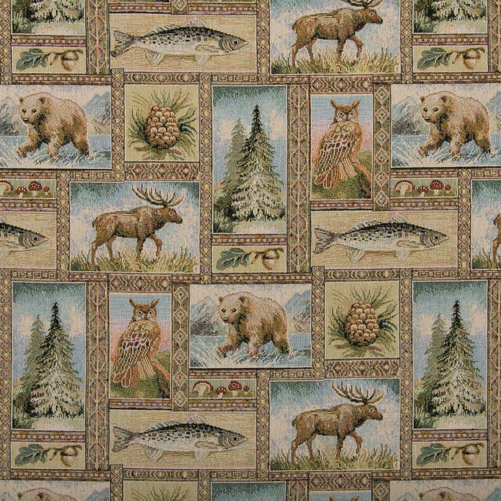 1023 Yellowstone by Charlotte Fabric Themes of Tapestry II 62% Cotton, 38% Polyester Asia Exceeds 100,000 Wyzenbeek Rubs (Heavy Duty) Horizontal: 15" x Vertical: 15" 54 Inches - Fabric Carolina -