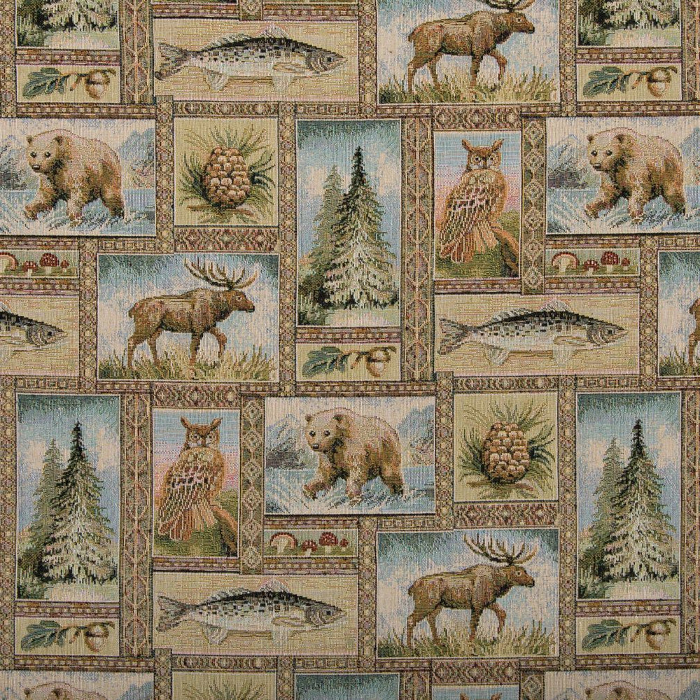 1023 Yellowstone by Charlotte Fabric Themes of Tapestry II 62% Cotton, 38% Polyester Asia Exceeds 100,000 Wyzenbeek Rubs (Heavy Duty) Horizontal: 15" x Vertical: 15" 54 Inches - Fabric Carolina -