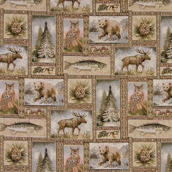 1024 Woodland by Charlotte Fabric Themes of Tapestry II 62% Cotton, 38% Polyester Asia Exceeds 100,000 Wyzenbeek Rubs (Heavy Duty) </p><p>Repeat: Horizontal: 15" x Vertical: 15" 54 Inches - Fabric Carolina -