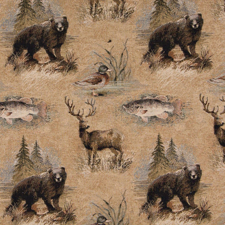 1026 Wetlands by Charlotte Fabric Themes of Tapestry II 55% Cotton, 45% Polyester Asia Exceeds 100,000 Wyzenbeek Rubs (Heavy Duty) Horizontal: 15" x Vertical: 16" 54 Inches - Fabric Carolina -