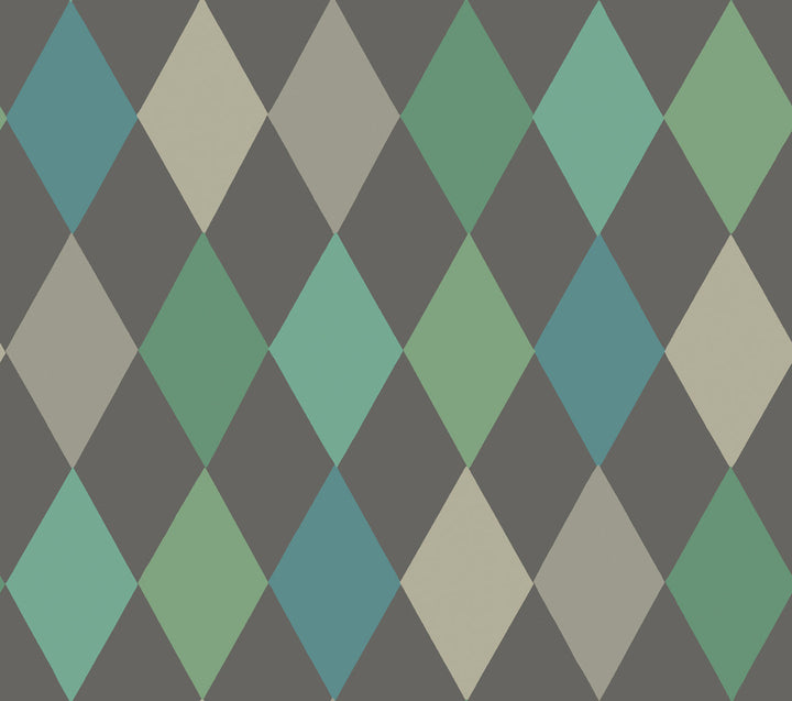 Punchinello Teal On Char by Cole & Son Wallcovering