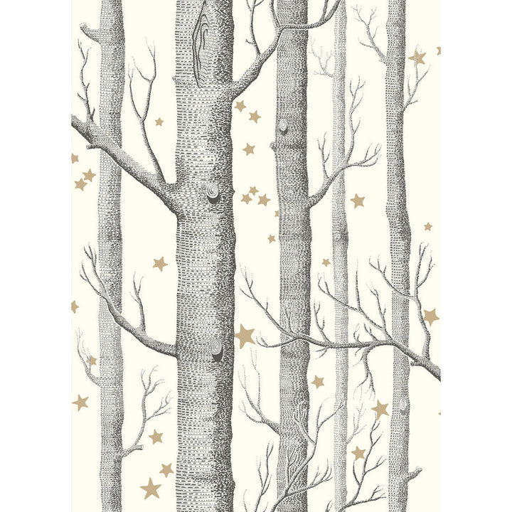 Woods & Stars Black &White by Cole & Son Designer Wallcovering COLE & SON WHIMSICAL PAPER - 100% United Kingdom - Horizontal: - and Vertical: 28.3 20.5 - Swanky Fabrics -