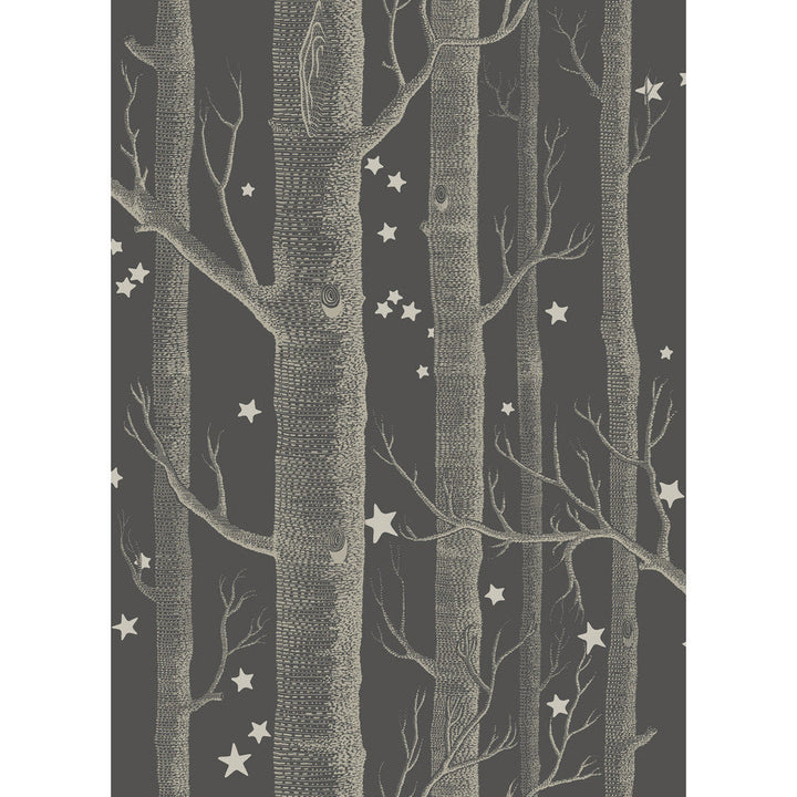 Woods & Stars Charcoal by Cole & Son Designer Wallcovering COLE & SON WHIMSICAL PAPER - 100% United Kingdom Horizontal: and Vertical: 28.3 20.5 - Swanky Fabrics -