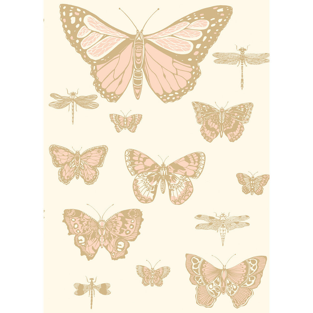 Butterflies & Dragonflies Pink On Ivry by Cole & Son Wallcovering COLE & SON WHIMSICAL PAPER - 100% United Kingdom - Horizontal: - and Vertical: 28.3 20.5 - Fabric Carolina -