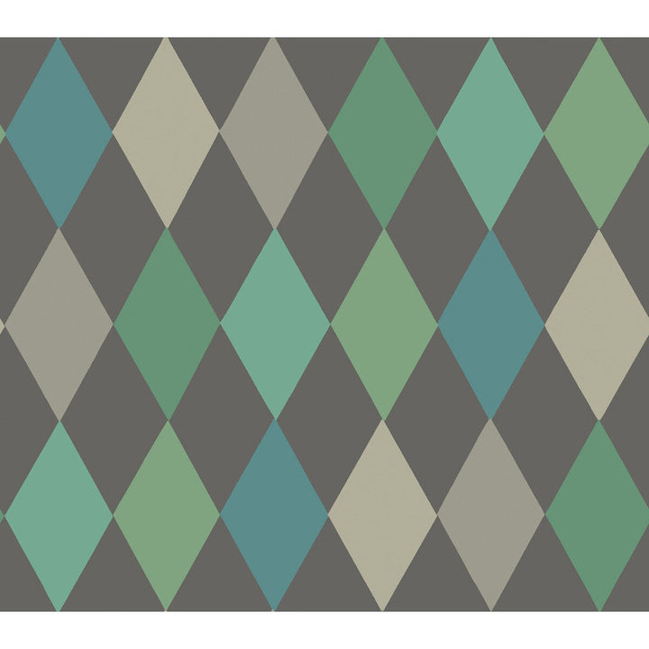 Punchinello Teal On Char by Cole & Son Designer Wallcovering COLE & SON WHIMSICAL PAPER - 100% United Kingdom - Horizontal: - and Vertical: 18.1 20.5 - Swanky Fabrics -