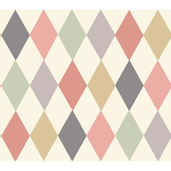 Punchinello Coral & Grn by Cole & Son Designer Wallcovering COLE & SON WHIMSICAL PAPER - 100% United Kingdom Horizontal: and Vertical: 18.1 20.5 - Swanky Fabrics -