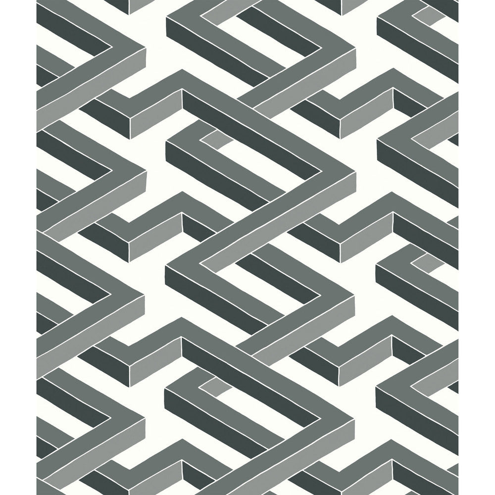 Luxor Black And White by Cole & Son Designer Wallcovering COLE & SON GEOMETRIC II PAPER - 100% United Kingdom Horizontal: and Vertical: 12 20.5 - Swanky Fabrics -
